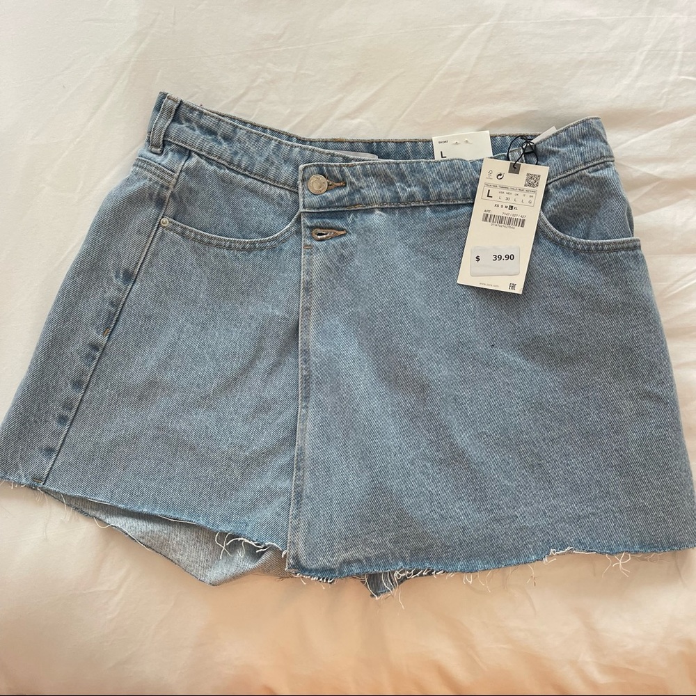 ZARA Light Wash Denim Skort